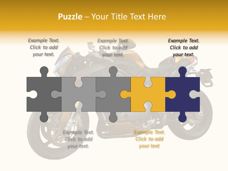 A Yellow And Black Motorcycle On A White Background PowerPoint Template
