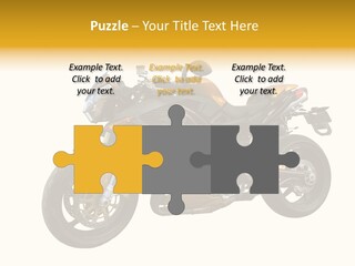 A Yellow And Black Motorcycle On A White Background PowerPoint Template