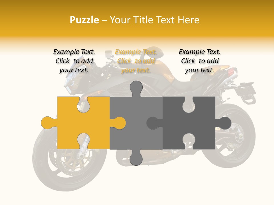 A Yellow And Black Motorcycle On A White Background PowerPoint Template