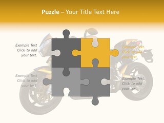 A Yellow And Black Motorcycle On A White Background PowerPoint Template