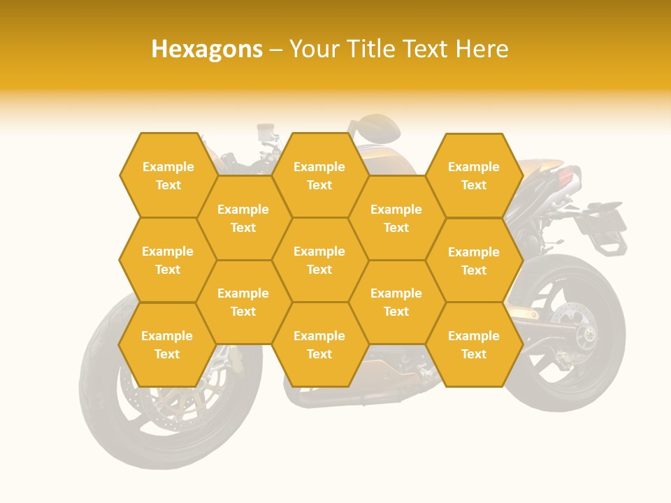 A Yellow And Black Motorcycle On A White Background PowerPoint Template