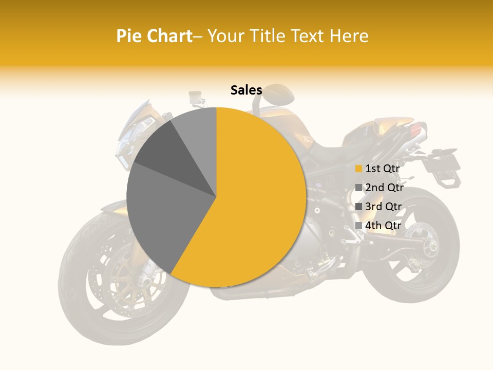 A Yellow And Black Motorcycle On A White Background PowerPoint Template