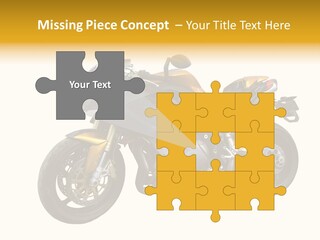A Yellow And Black Motorcycle On A White Background PowerPoint Template