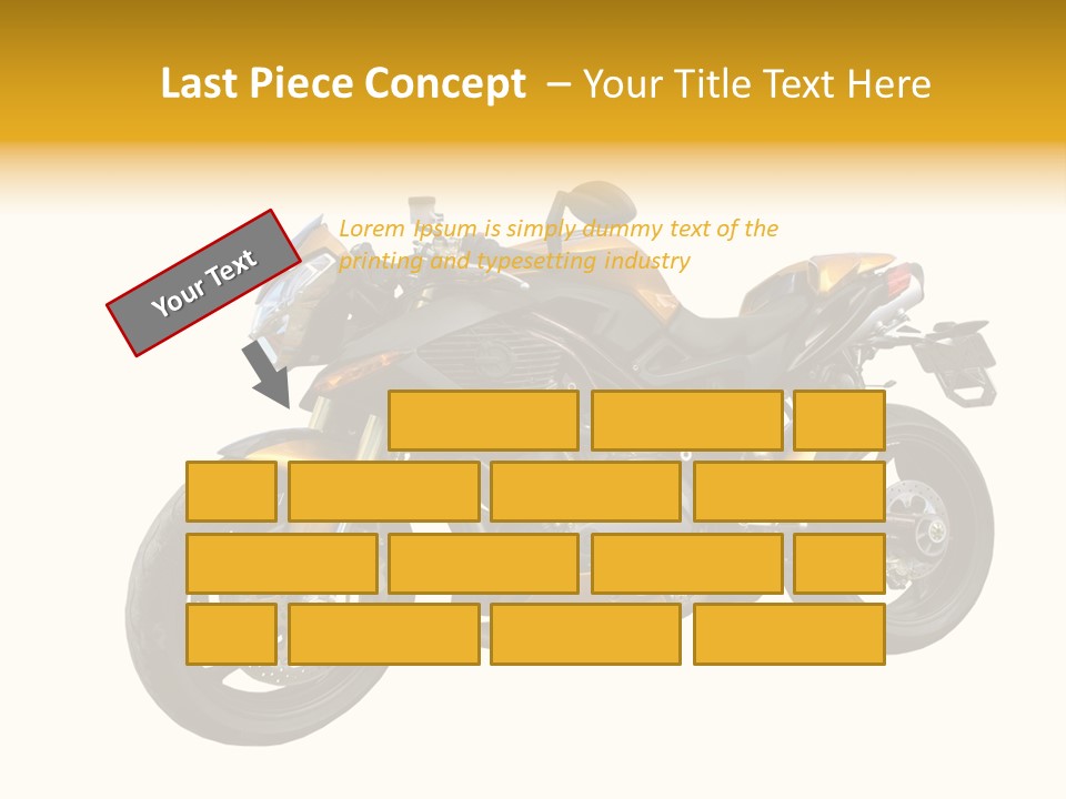 A Yellow And Black Motorcycle On A White Background PowerPoint Template