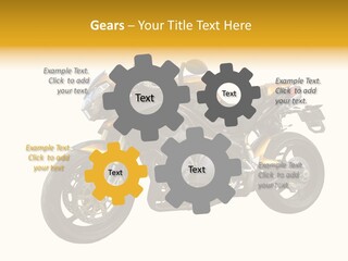 A Yellow And Black Motorcycle On A White Background PowerPoint Template