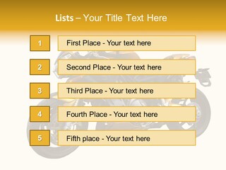 A Yellow And Black Motorcycle On A White Background PowerPoint Template