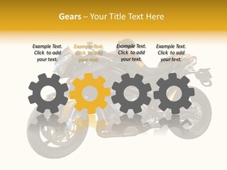A Yellow And Black Motorcycle On A White Background PowerPoint Template