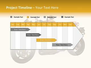 A Yellow And Black Motorcycle On A White Background PowerPoint Template