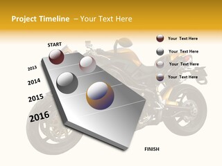 A Yellow And Black Motorcycle On A White Background PowerPoint Template