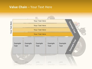 A Yellow And Black Motorcycle On A White Background PowerPoint Template