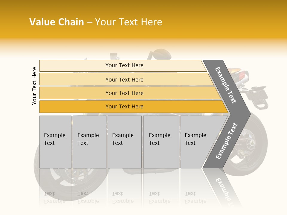 A Yellow And Black Motorcycle On A White Background PowerPoint Template