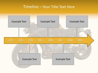 A Yellow And Black Motorcycle On A White Background PowerPoint Template