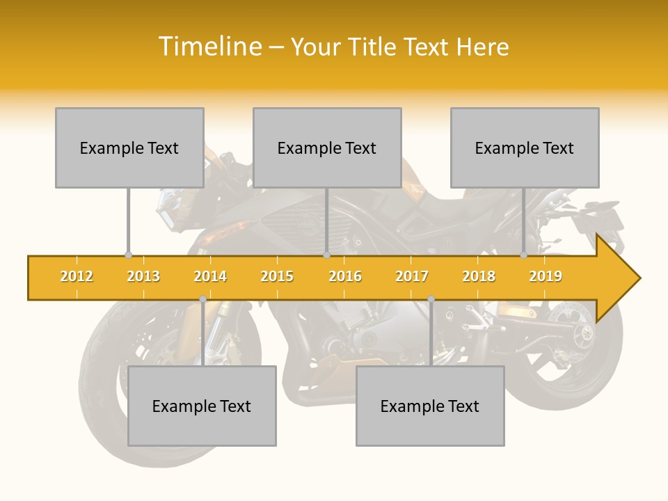 A Yellow And Black Motorcycle On A White Background PowerPoint Template