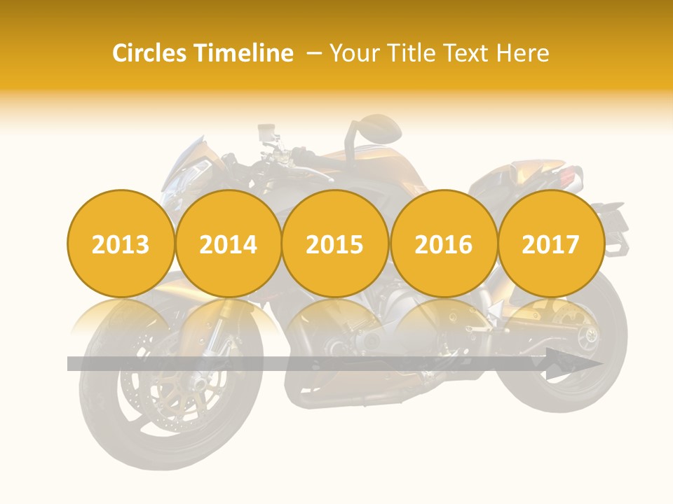 A Yellow And Black Motorcycle On A White Background PowerPoint Template