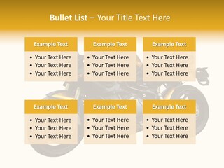 A Yellow And Black Motorcycle On A White Background PowerPoint Template