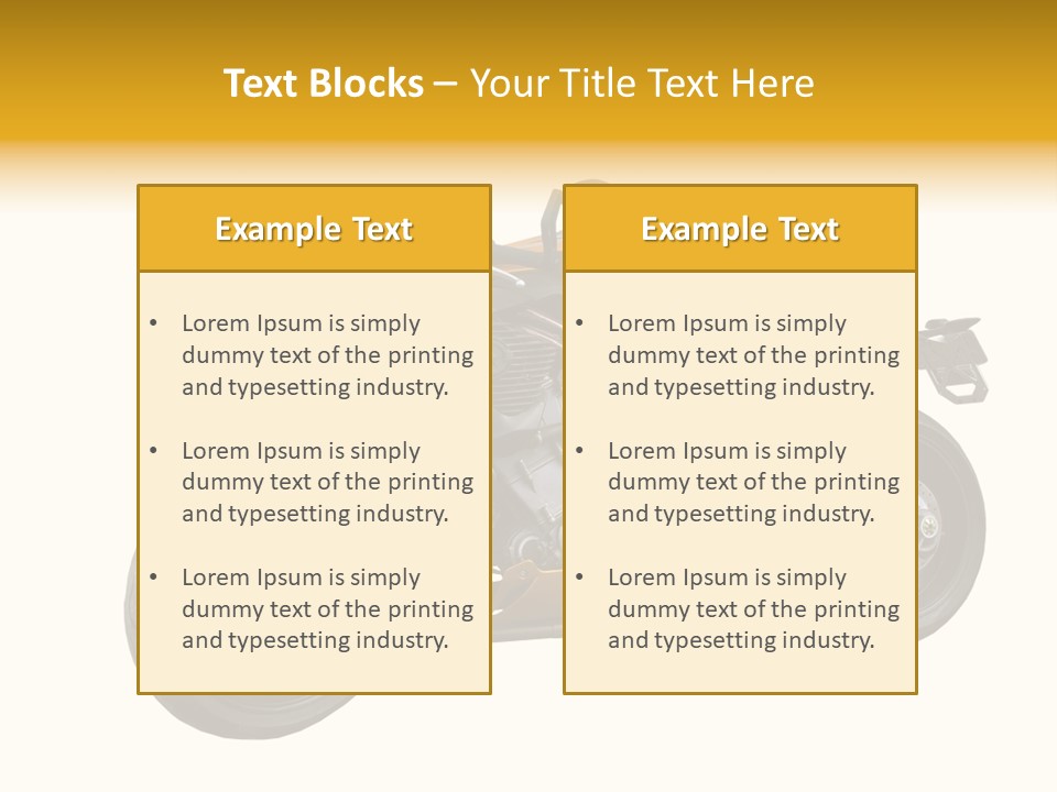 A Yellow And Black Motorcycle On A White Background PowerPoint Template