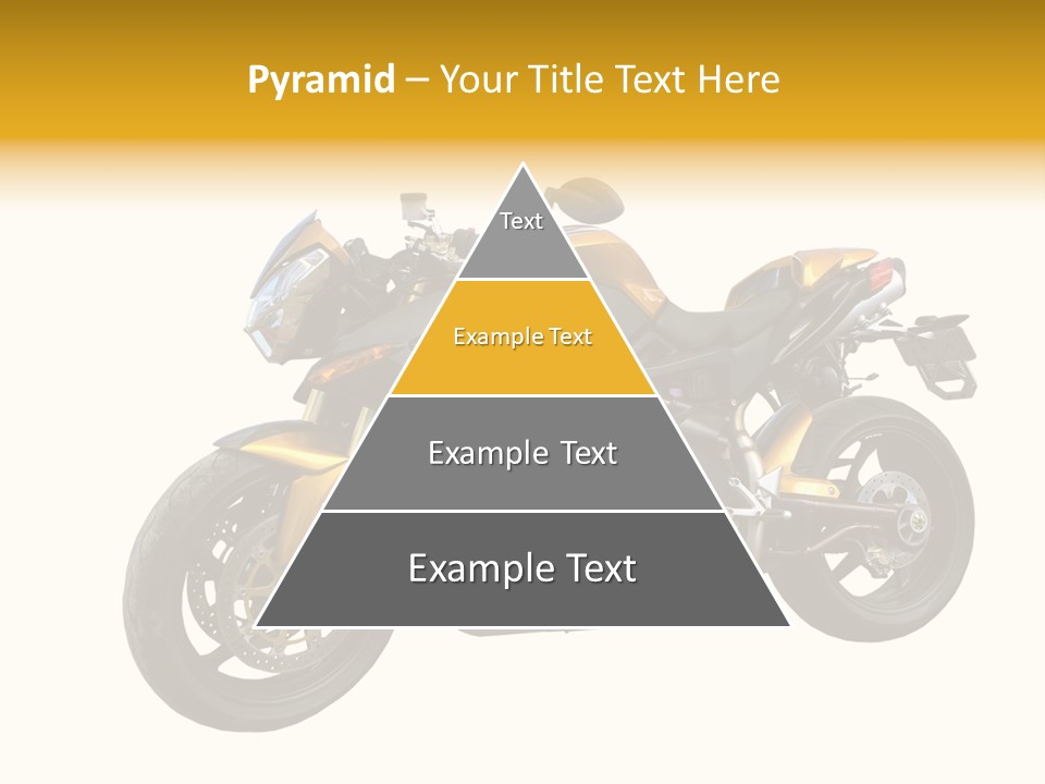A Yellow And Black Motorcycle On A White Background PowerPoint Template