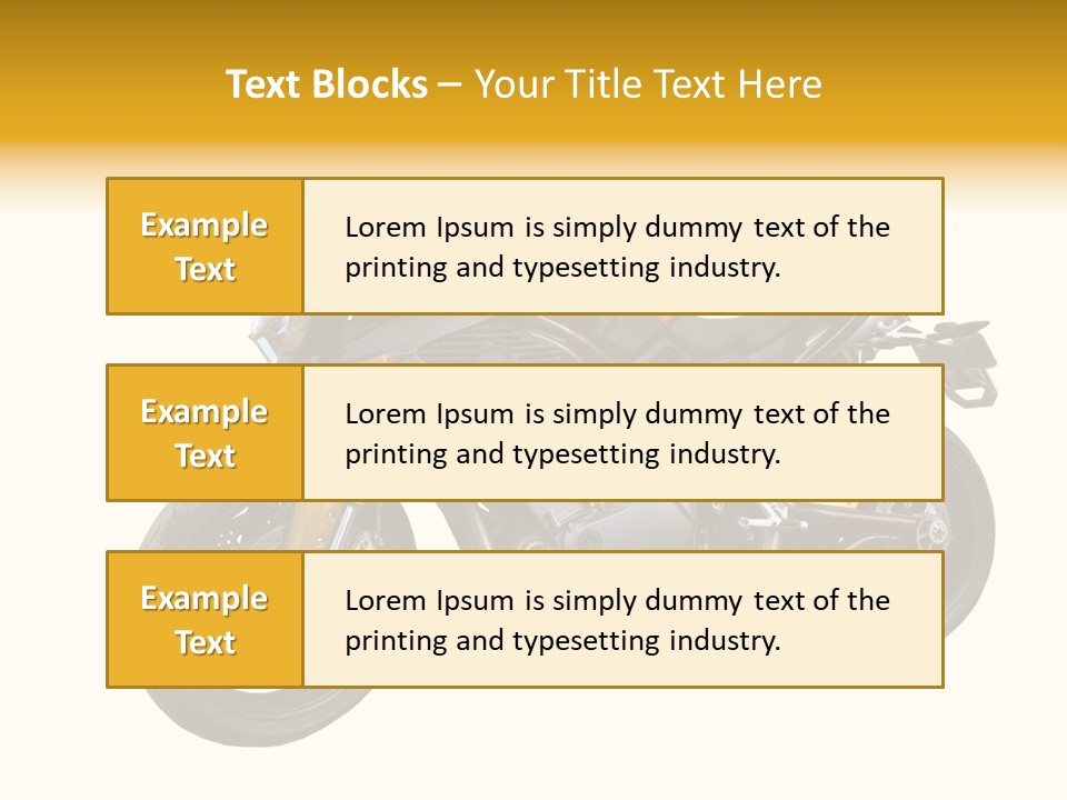 A Yellow And Black Motorcycle On A White Background PowerPoint Template