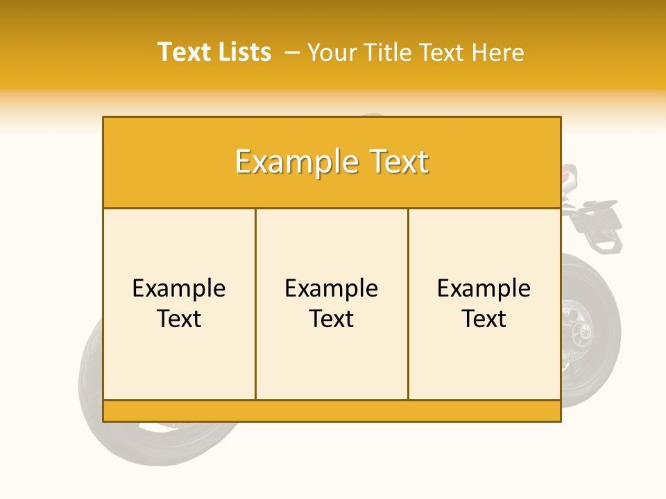 A Yellow And Black Motorcycle On A White Background PowerPoint Template