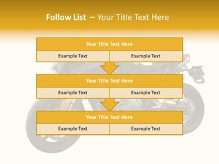 A Yellow And Black Motorcycle On A White Background PowerPoint Template