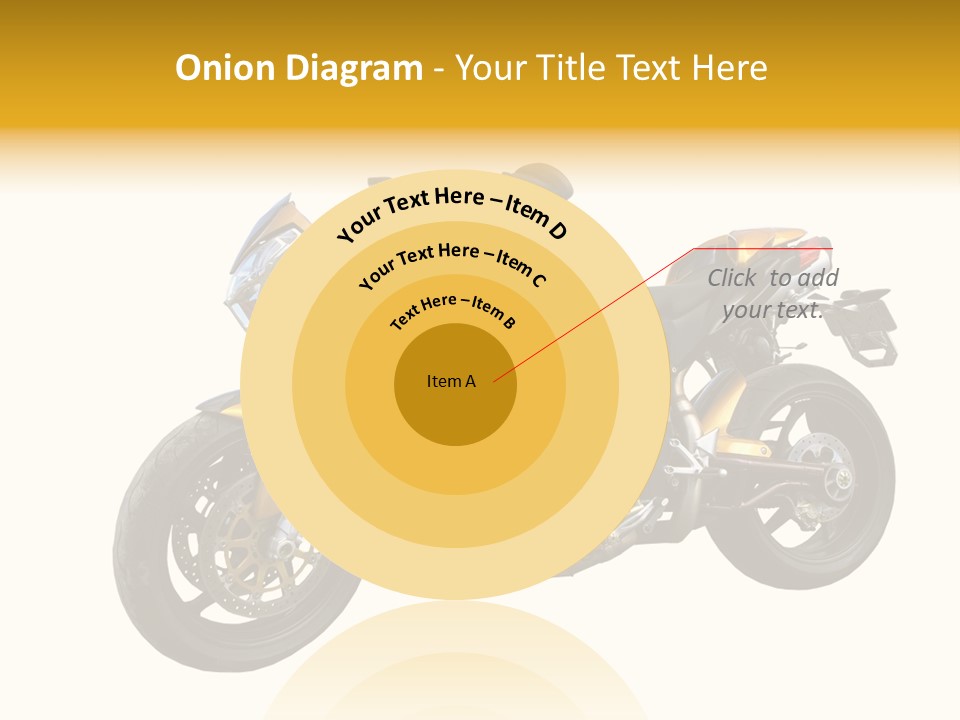 A Yellow And Black Motorcycle On A White Background PowerPoint Template