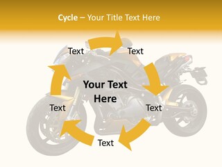 A Yellow And Black Motorcycle On A White Background PowerPoint Template