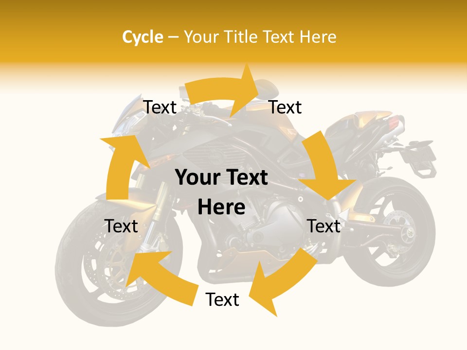 A Yellow And Black Motorcycle On A White Background PowerPoint Template