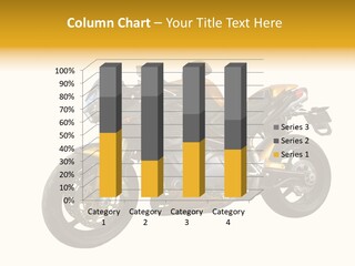A Yellow And Black Motorcycle On A White Background PowerPoint Template