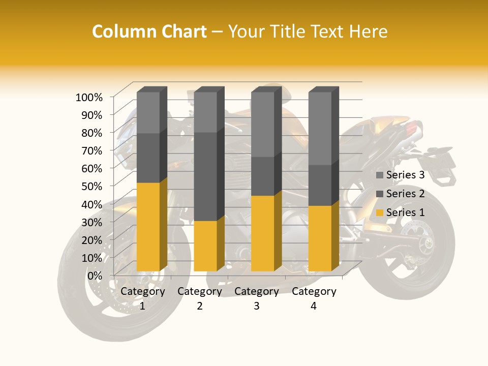 A Yellow And Black Motorcycle On A White Background PowerPoint Template