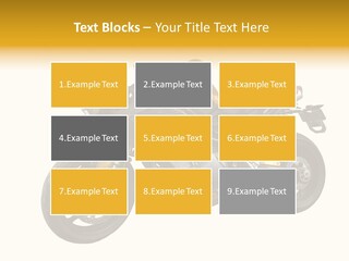 A Yellow And Black Motorcycle On A White Background PowerPoint Template