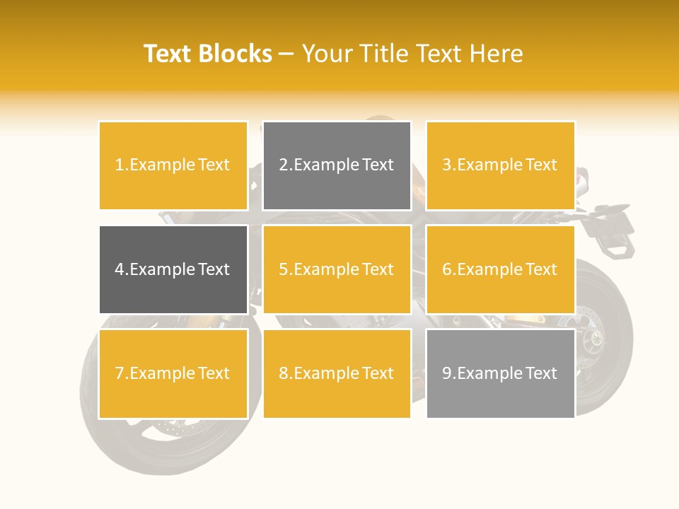 A Yellow And Black Motorcycle On A White Background PowerPoint Template