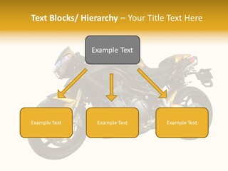 A Yellow And Black Motorcycle On A White Background PowerPoint Template