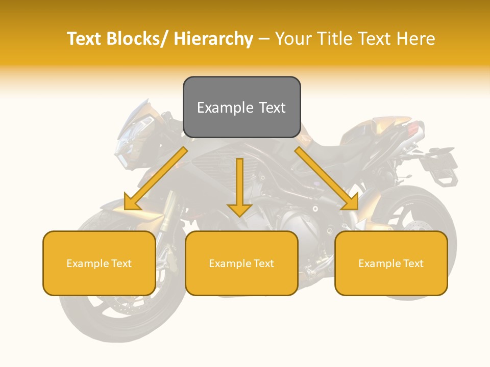 A Yellow And Black Motorcycle On A White Background PowerPoint Template
