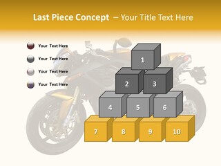 A Yellow And Black Motorcycle On A White Background PowerPoint Template