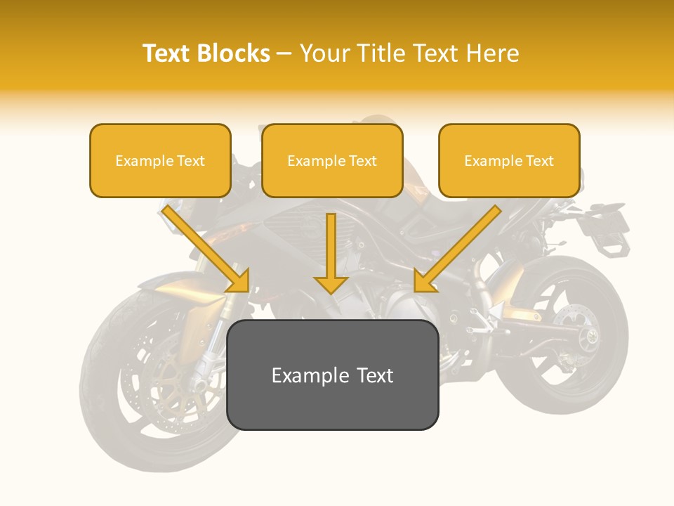 A Yellow And Black Motorcycle On A White Background PowerPoint Template