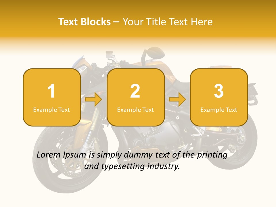 A Yellow And Black Motorcycle On A White Background PowerPoint Template