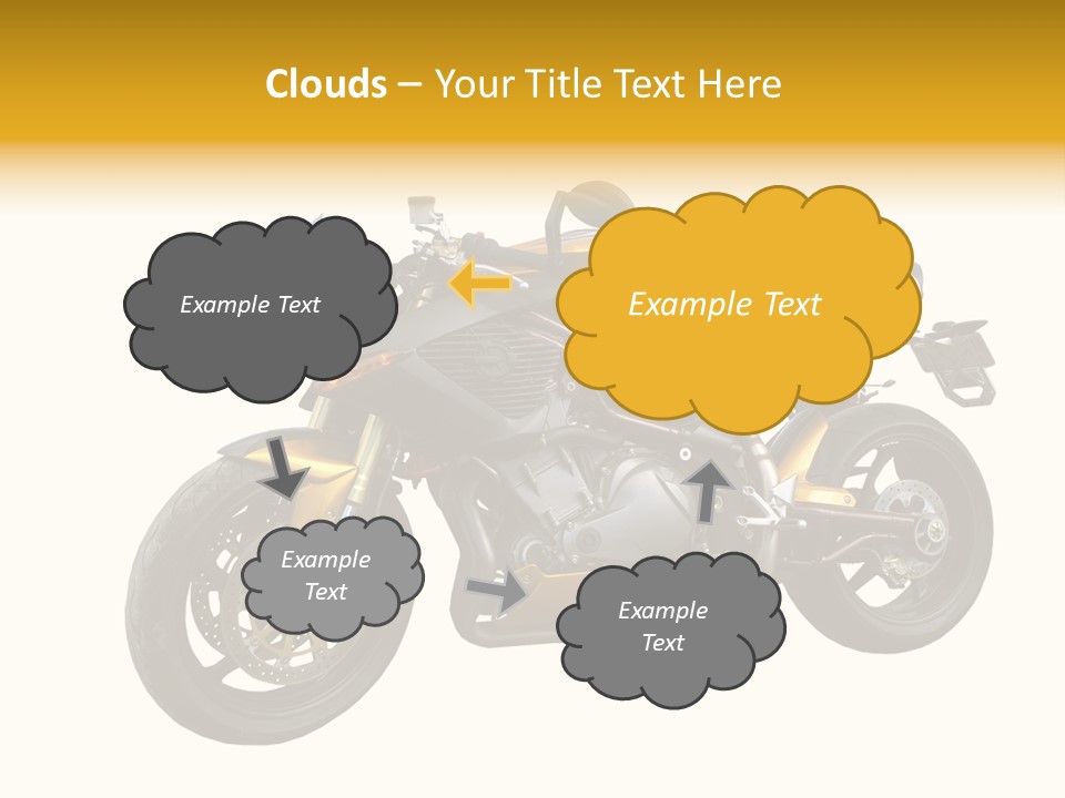 A Yellow And Black Motorcycle On A White Background PowerPoint Template