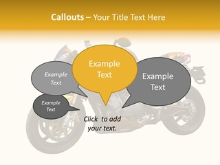 A Yellow And Black Motorcycle On A White Background PowerPoint Template