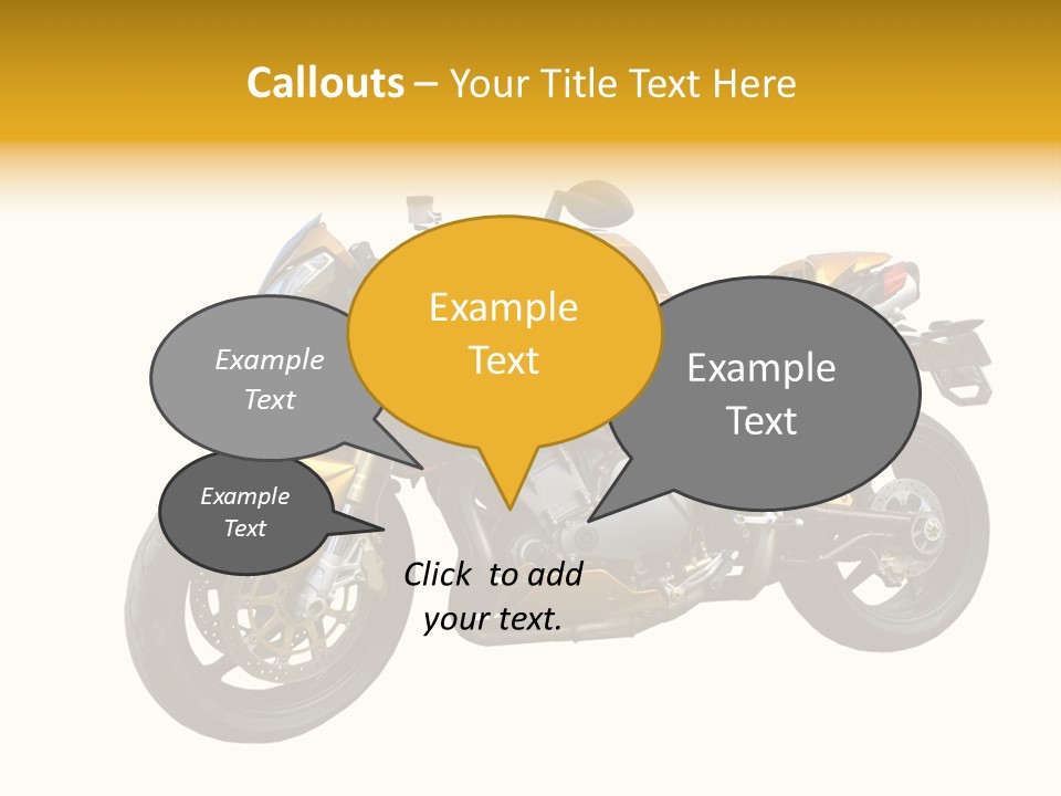 A Yellow And Black Motorcycle On A White Background PowerPoint Template