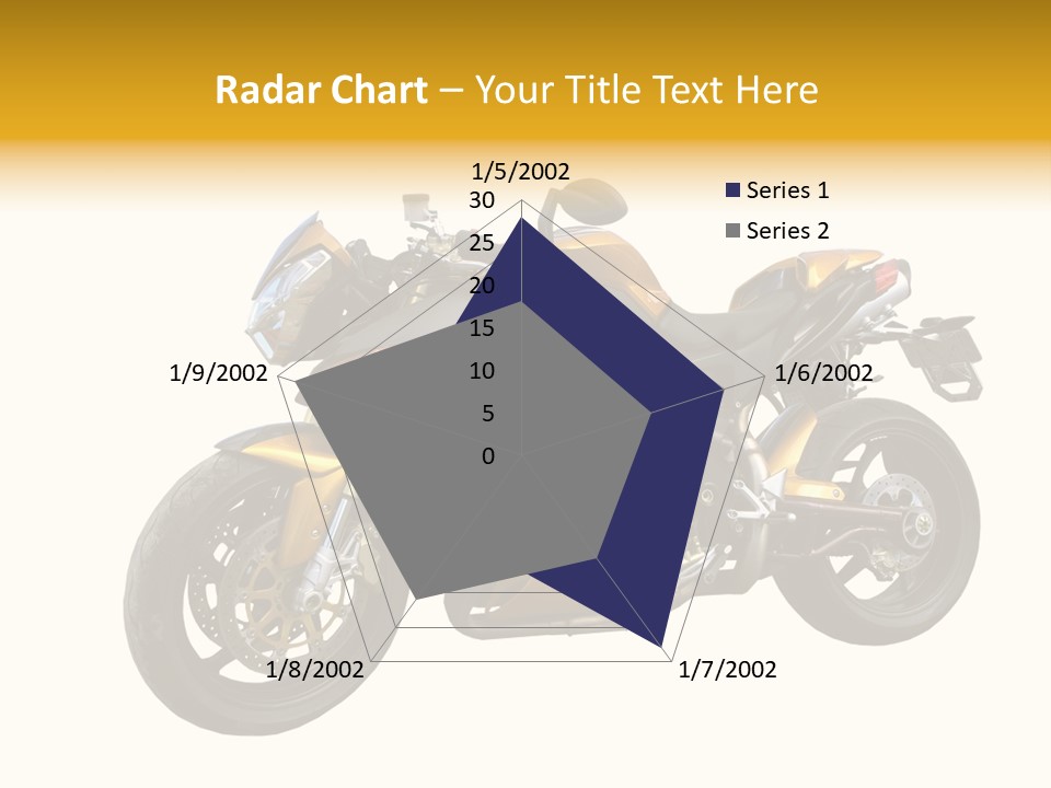 A Yellow And Black Motorcycle On A White Background PowerPoint Template