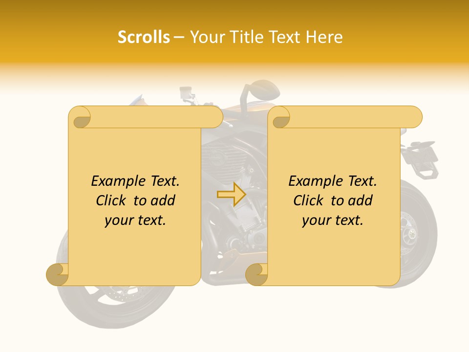 A Yellow And Black Motorcycle On A White Background PowerPoint Template