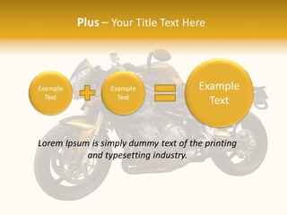 A Yellow And Black Motorcycle On A White Background PowerPoint Template