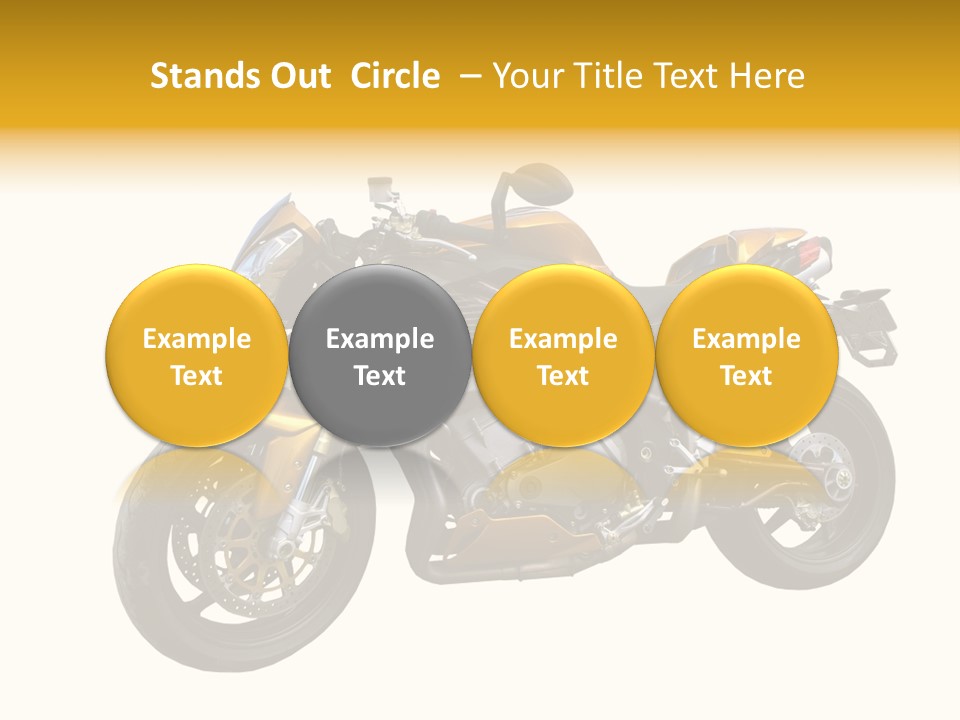 A Yellow And Black Motorcycle On A White Background PowerPoint Template