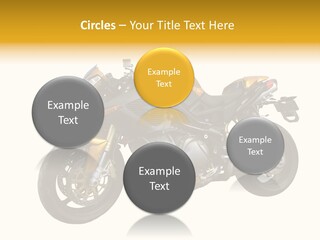 A Yellow And Black Motorcycle On A White Background PowerPoint Template