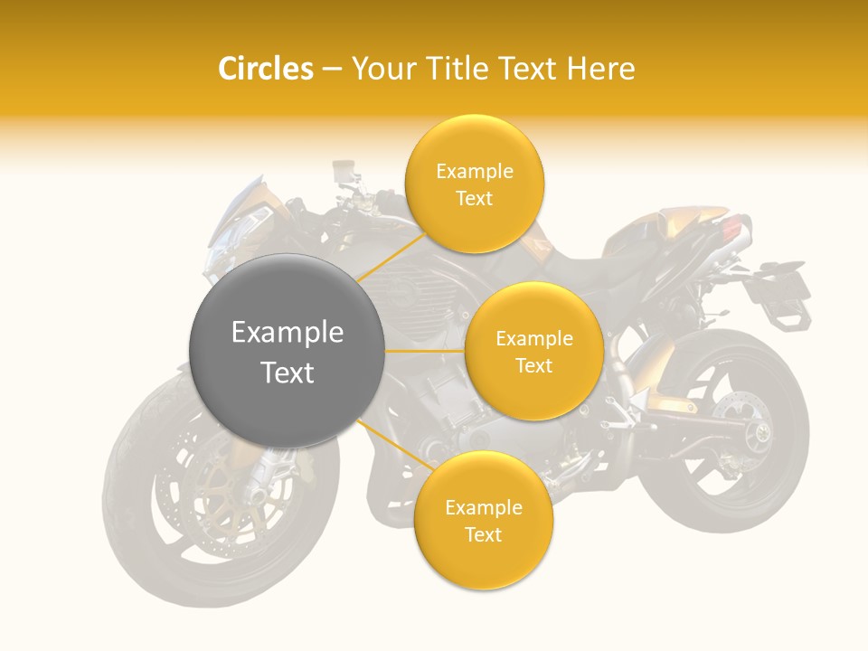 A Yellow And Black Motorcycle On A White Background PowerPoint Template