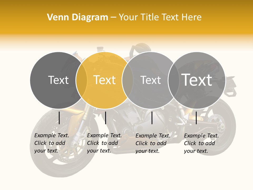 A Yellow And Black Motorcycle On A White Background PowerPoint Template