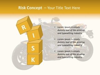 A Yellow And Black Motorcycle On A White Background PowerPoint Template