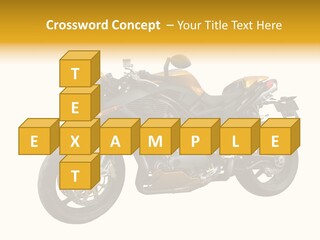 A Yellow And Black Motorcycle On A White Background PowerPoint Template