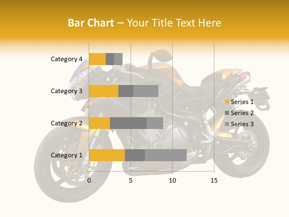 A Yellow And Black Motorcycle On A White Background PowerPoint Template