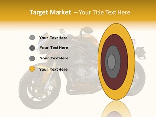 A Yellow And Black Motorcycle On A White Background PowerPoint Template
